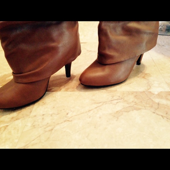 Brown heel ankle boots