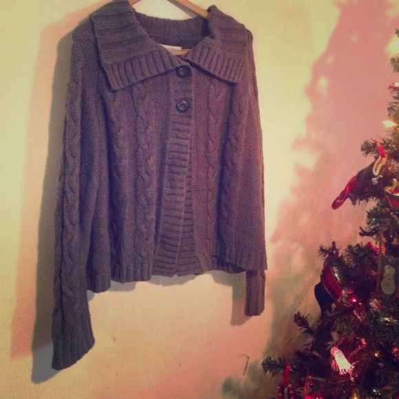 Plush Gray Sweater Jacket