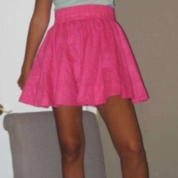 Pink flared skirt