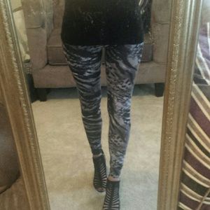 Gray, Charcoal, Black print leggings