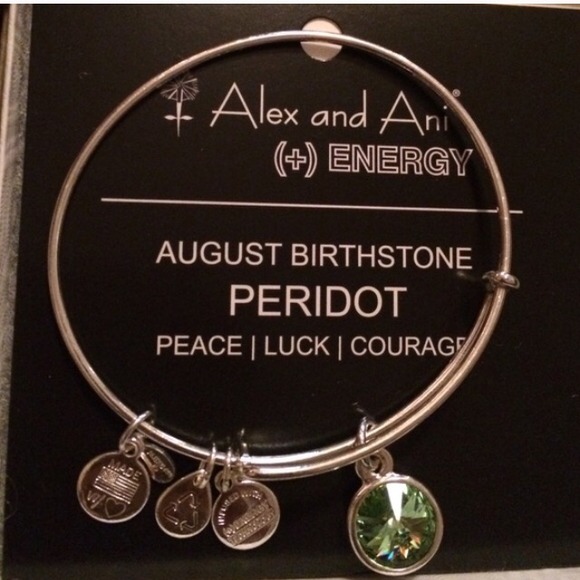 Alex and ani like new peridot August birthstone
