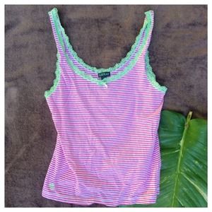 ❌SOLD❌Ralph Lauren Pink and Green Tank
