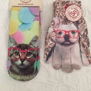 Nerd Kitty Socks & Dog Gloves