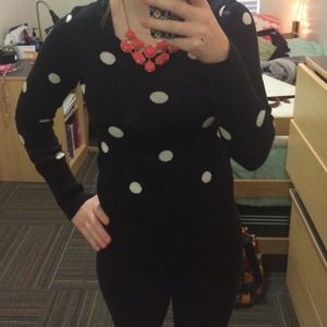 Black and white polka dot sweater