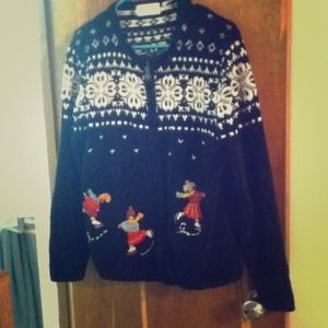 Ugly Christmas sweater women's medium ice skaters