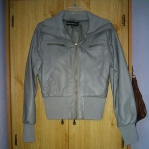 Grey leather jacket