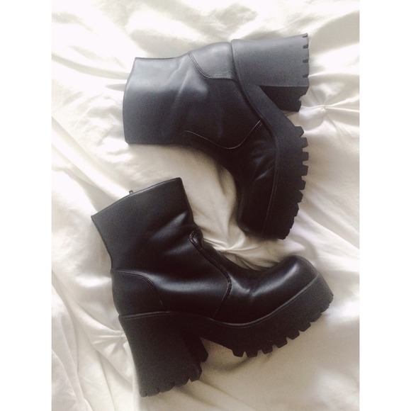 vegan leather platform boots
