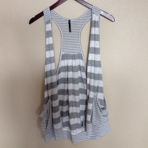Striped cardigan vest