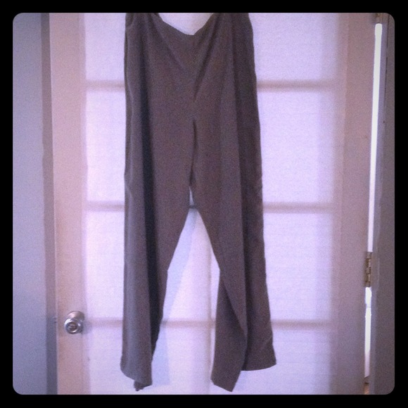 Eileen Fisher grey silk pants Size L