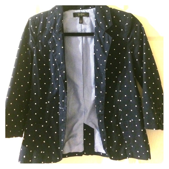 Jessica Simpson navy polka dot blazer