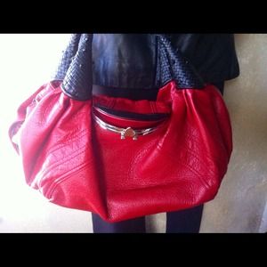 Stunning holiday perfect true red large bag/ purse