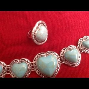 Turquoise bracelet and ring