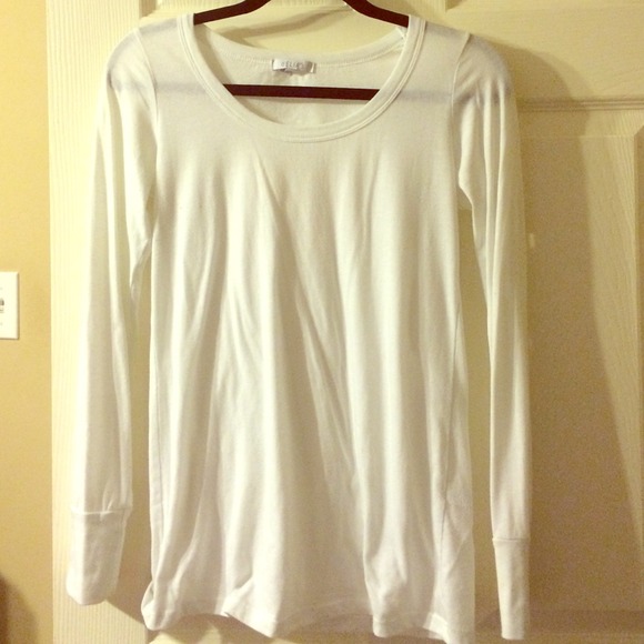 Delias plain long sleeve white top