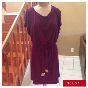 Dolemane sleeve dress- wine
