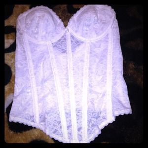 White integrated bra.