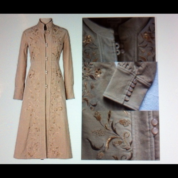 anthropologie vanilla Field velvet embroidery coat - Picture 2 of 4