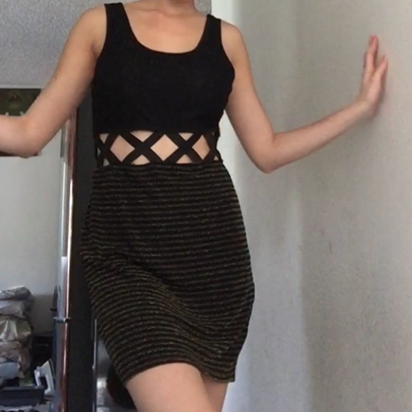 Black lace dress.