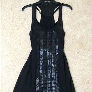 GUESS Black Pleated Dress with Sequins