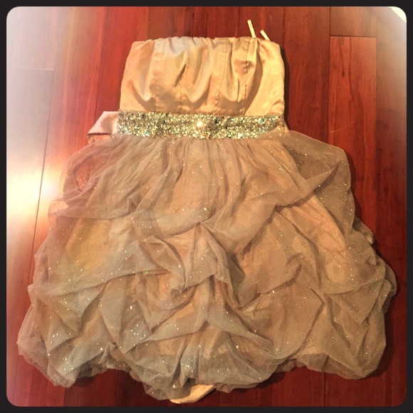 Sparkly gold homecoming prom party dress 4/6
