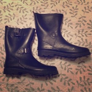 Black and Red Interior Rain/Snow Rubber Boots!