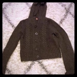 Chocolate brown hooded sweater by Mudd