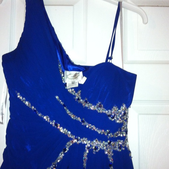 Metalic blue dress - Picture 2 of 2