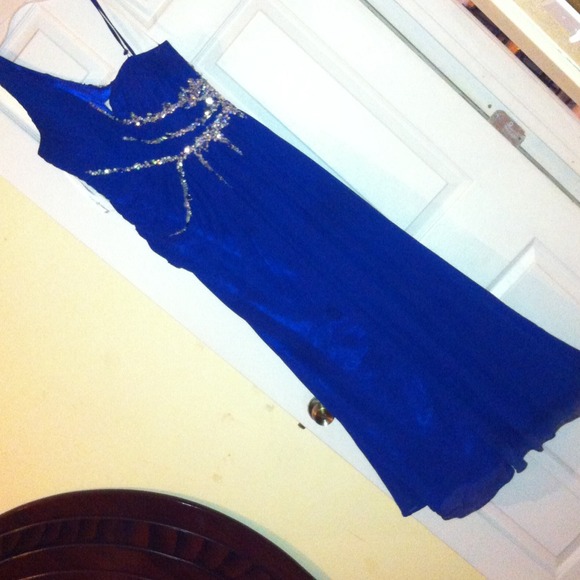 Metalic blue dress - Picture 2 of 2