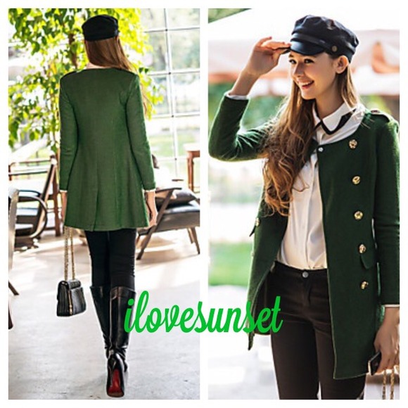 OLIVE Double Breasted Tweed Coat - Picture 2 of 4