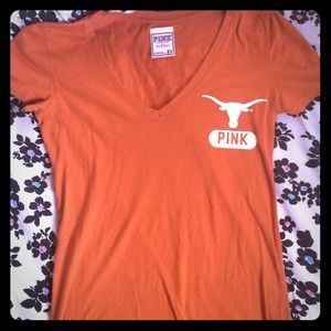 PINK Collegiate Vneck Texas Longhorns