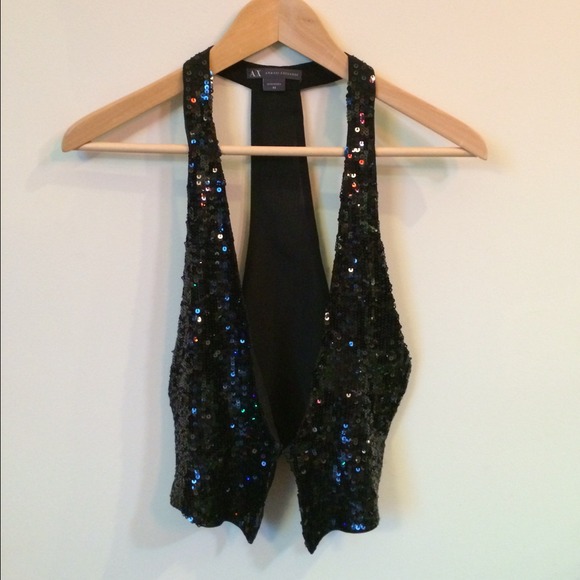 Beautiful black sequence Vest ♠️