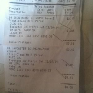 Proof of shipping on 2 trades