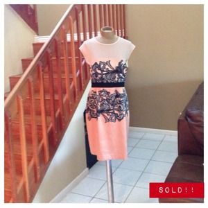 Beige/pink/blush cocktail dress