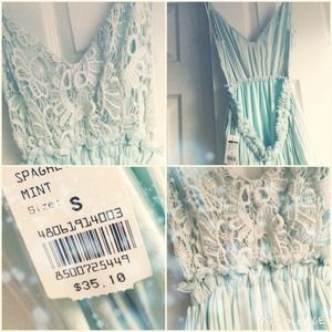 Mint strapped maxi dress