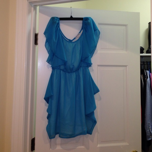 Blue sheer party dress