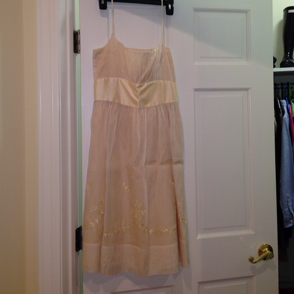 Ann Taylor ivory sheer dress