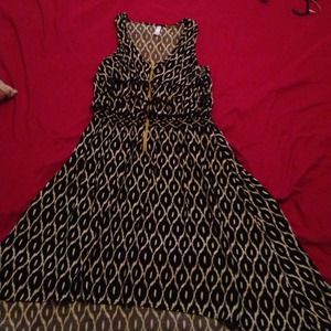 Black and white dress lime green zipper