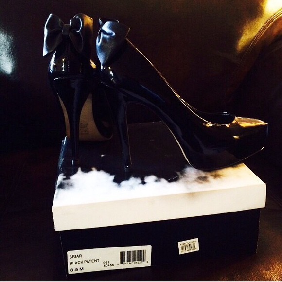Black Patten Leather with Leather Bow on the heel