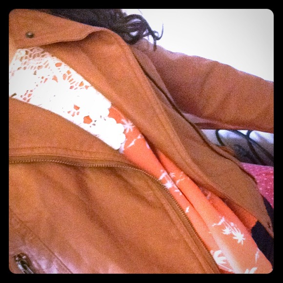Faux Leather Tan jacket