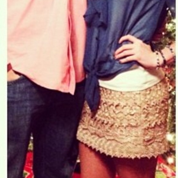 Tan lace skirt