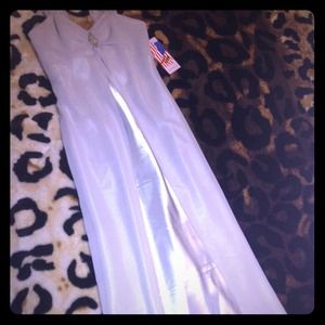 Grayish silver silky dress