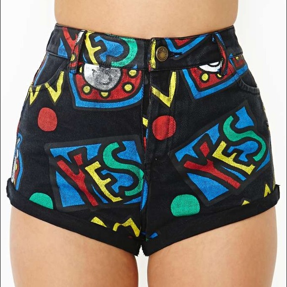 Lazy Oaf Pants - Lazy Oaf high waisted "YES" shorts (brand new)