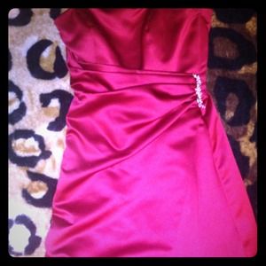 Candy apple red silk dress
