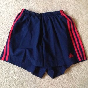 Navy & Red Adidas Climate Running Shorts