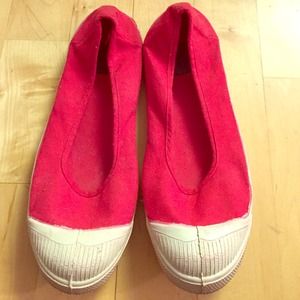 Limited edition red Bensimon slip on sneakers