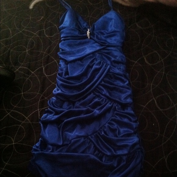 Blue tight fitted dress