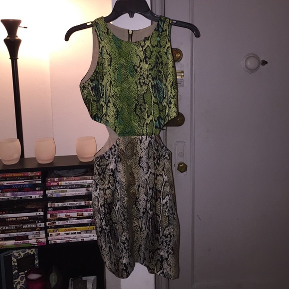 Naven cut out snake print dress