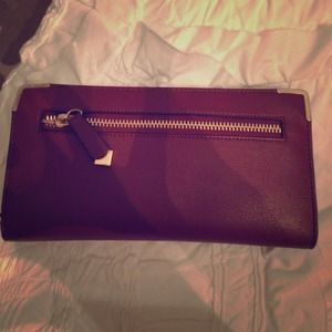 Aldo brick colored wallet with gold accents