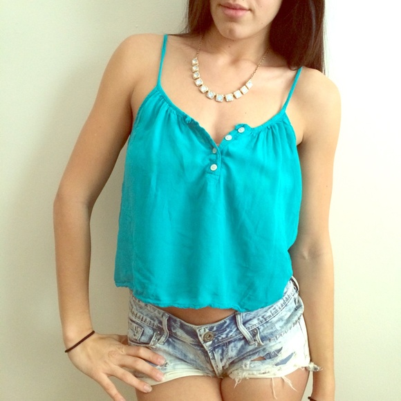 Turquoise cropped tank