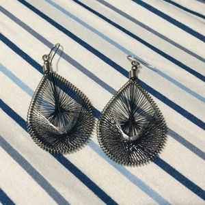 Black and Silver Netted Earrings