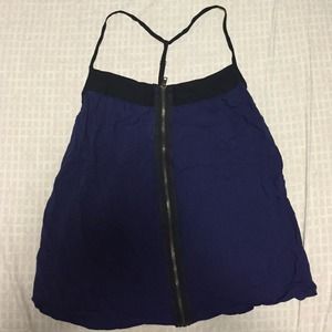 Small Dark blue/indigo zipper blouse